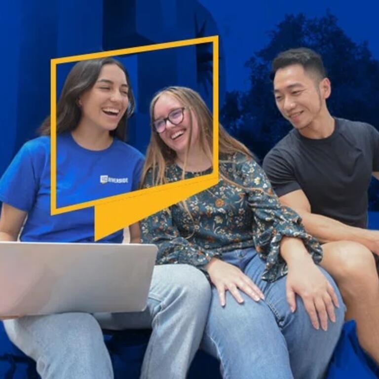 banner with three people