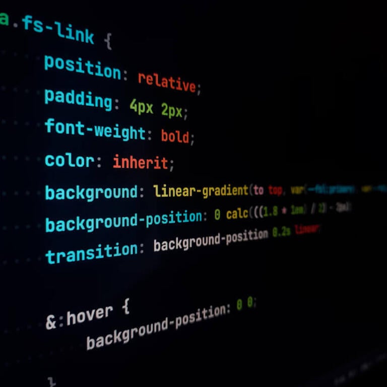 abstract display of css code on screen